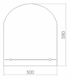 Зеркало для ванной "Арка" 500*580 с полкой