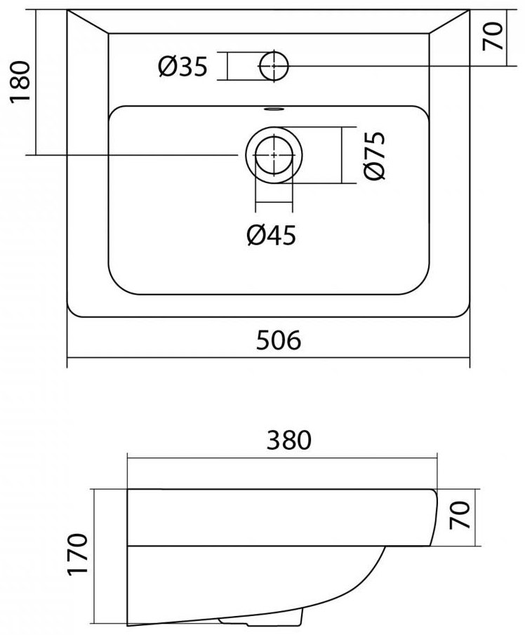 Раковина накладная Santek Тигода 50 50.6 см