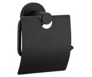 Держатель для туалетной бумаги Frap F30203 с крышкой черный