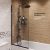 Шторка на ванну DIWO Анапа неподвижная, 70х140, профиль черный матовый, прозрачное стекло