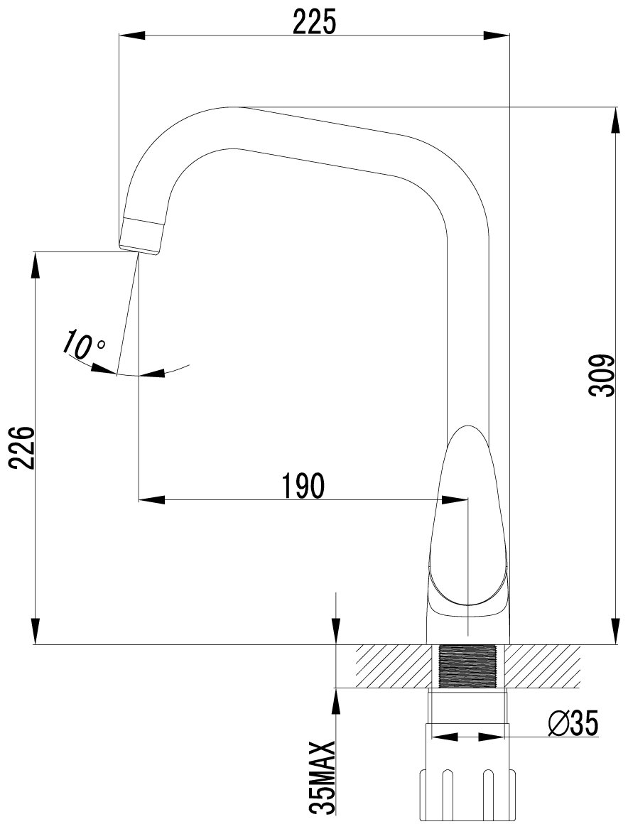 Смеситель для кухни LEMARK LM3355C хром