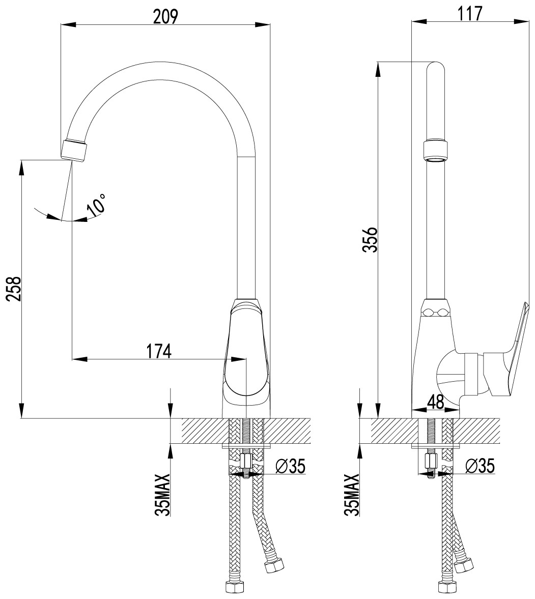 Смеситель для кухни LEMARK LM6555C хром