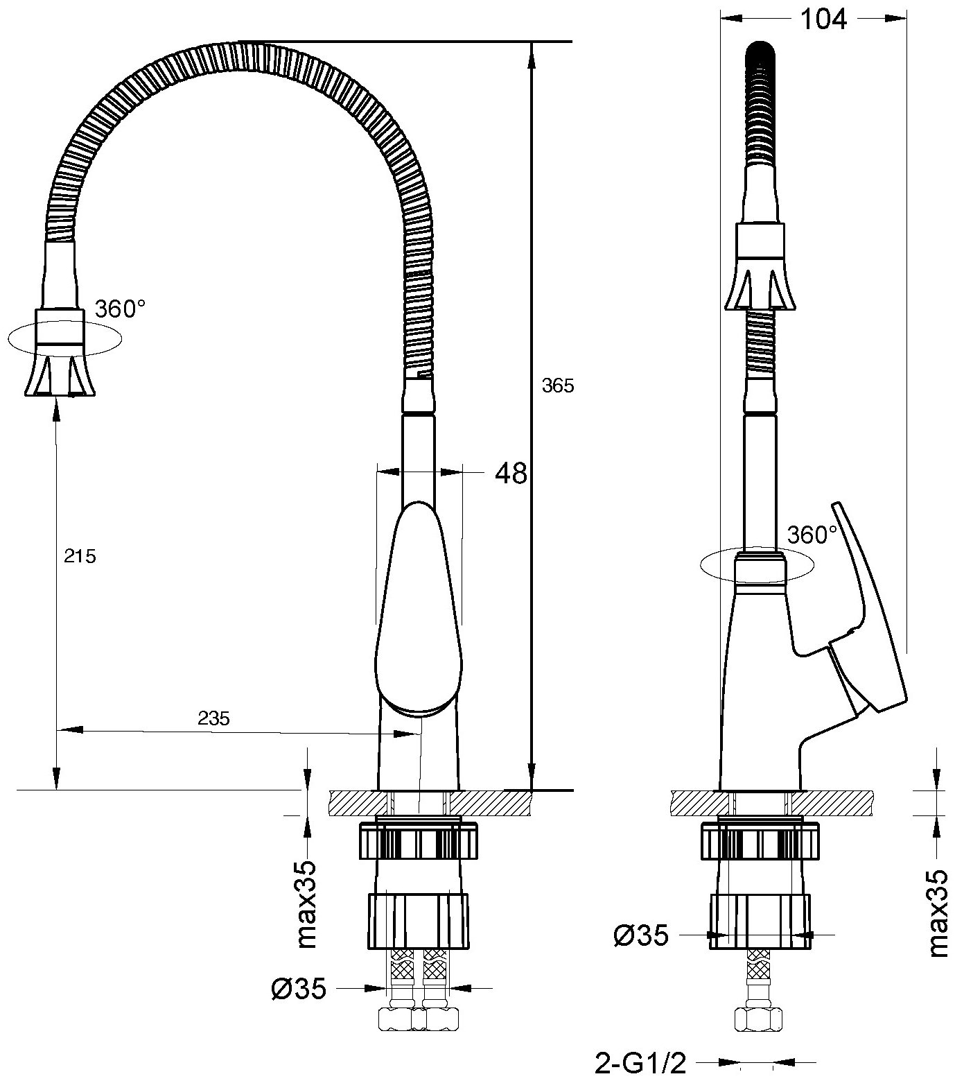Смеситель для кухни LEMARK LM0413C хром