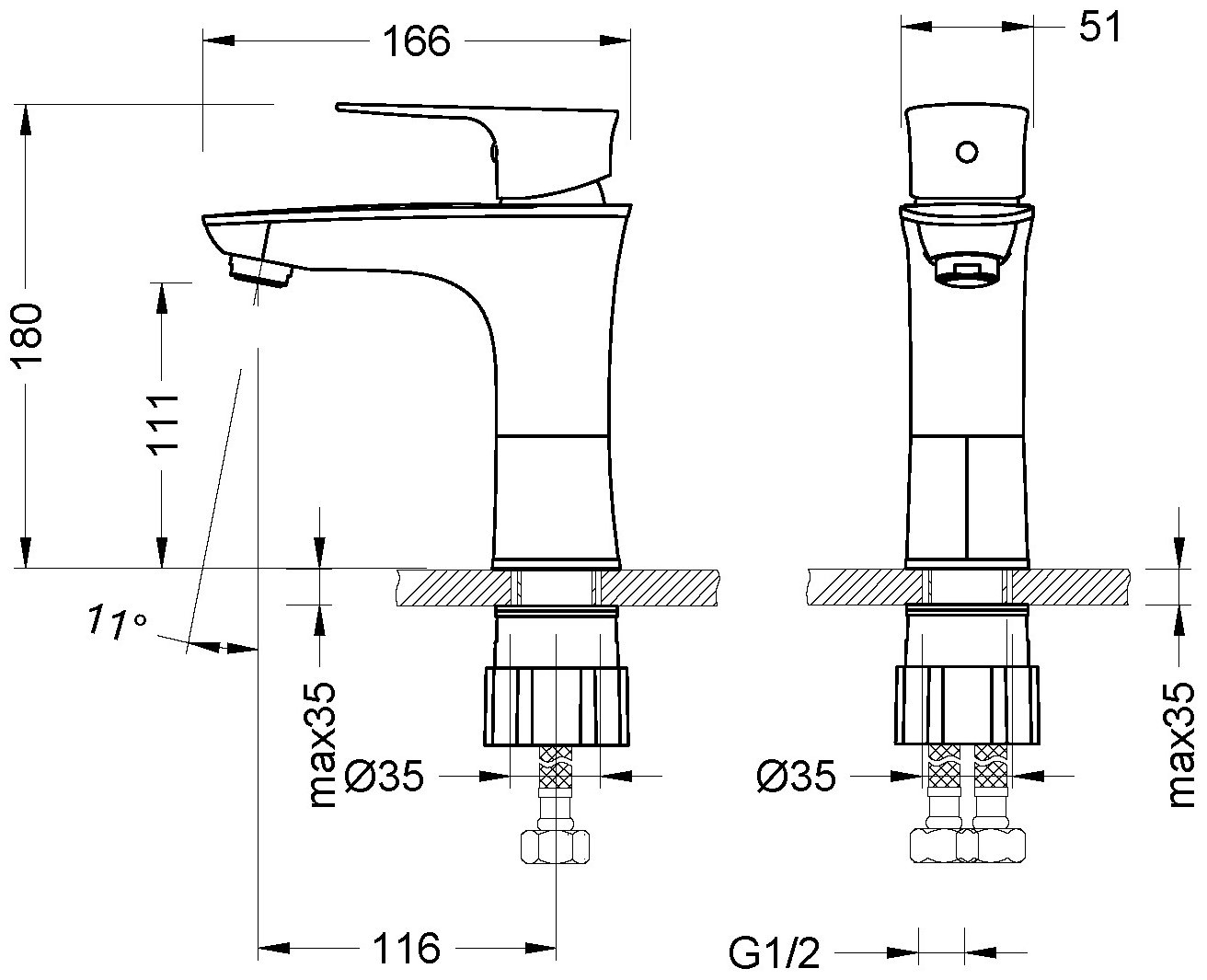 Смеситель для раковины LEMARK LM0206C хром