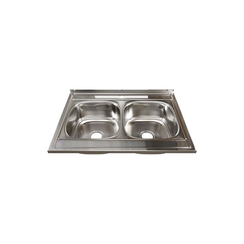 Мойка кухонная Sinklight 8060-2 накладная нержавеющая сталь хром