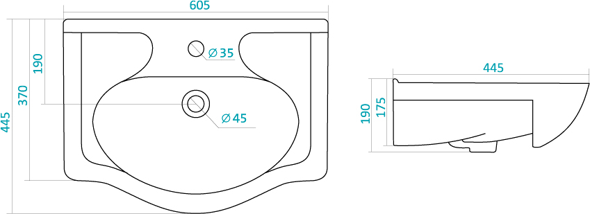 Раковина врезная Santek WH110268 60.5 см