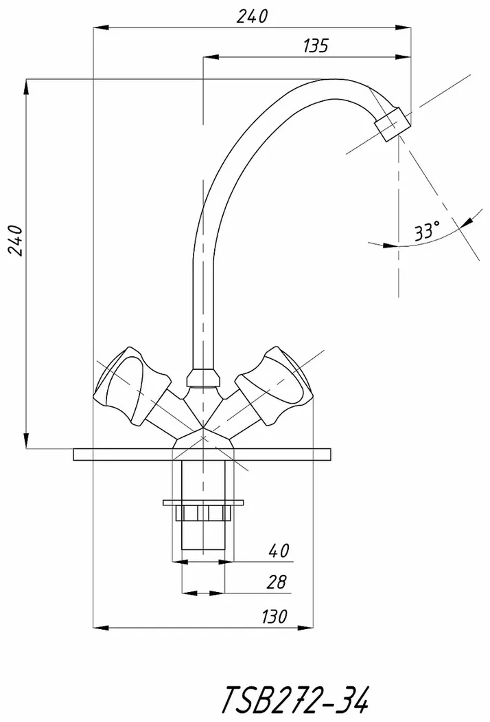 Смеситель кухня Tsarsberg 272-34