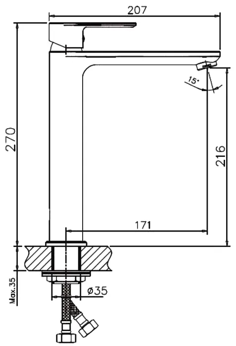 Смеситель для раковины Haiba HB11505 хром