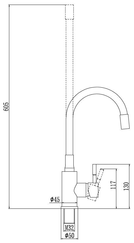 Смеситель для кухни Savol S-SUS 6002-01 черный