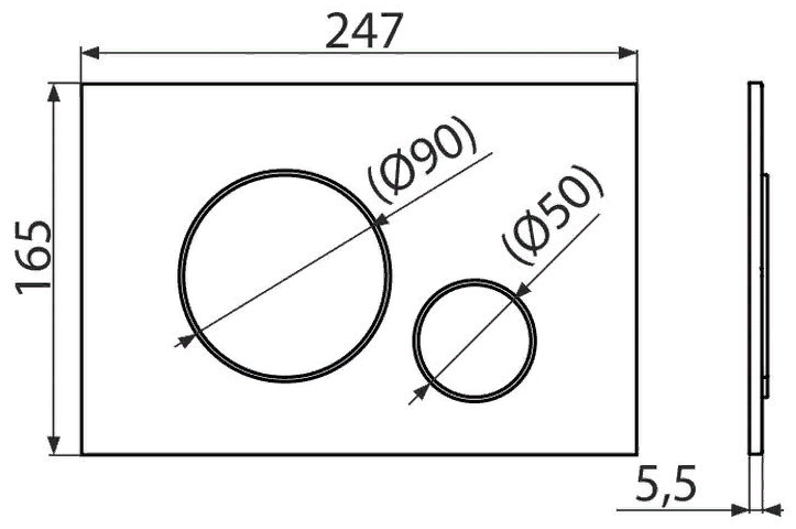 Кнопка AlcaPlast M671 (Хром глянец)