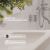 Шторка на ванну STWORKI Ольборг распашная, 70х140, профиль хром глянцевый, прозрачное стекло
