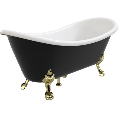 Акриловая ванна Artemis Cloe 180x75 черная, ножки золото