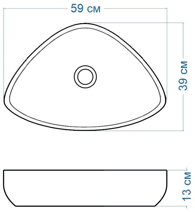 Раковина накладная BAU Triangle 39