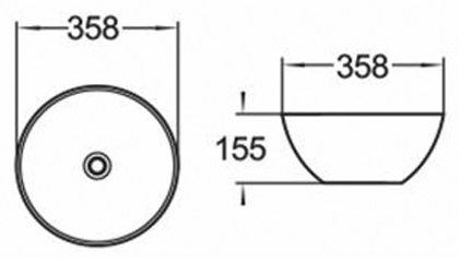 Раковина накладная Comforty 107 MB 35.8 см