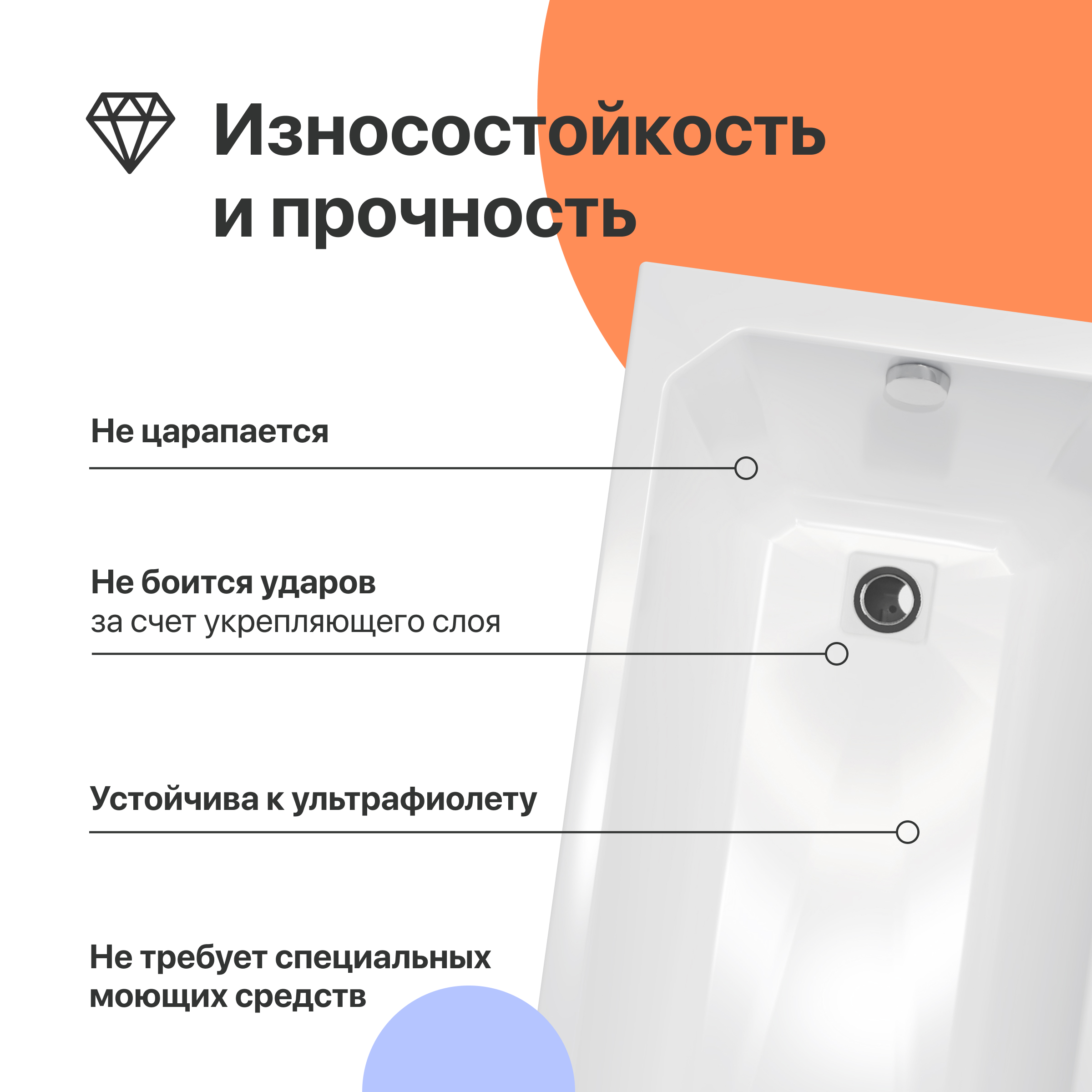 Акриловая ванна DIWO Элиста 170x70 с каркасом