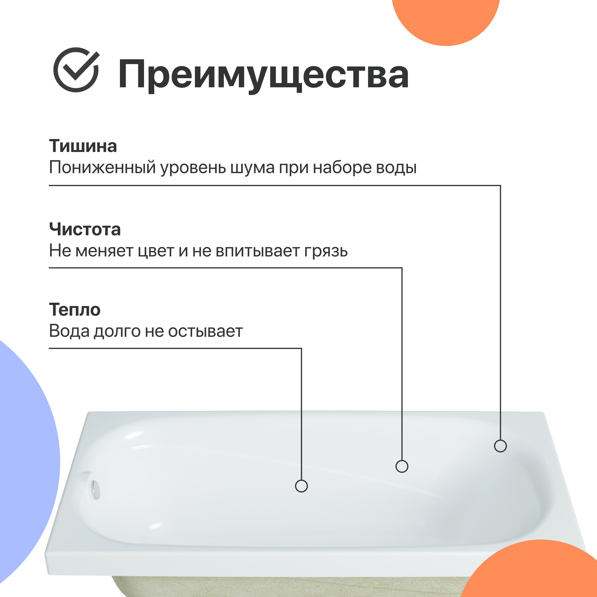 Акриловая ванна DIWO Кострома 180x70 прямоугольная, белая, российская, пристенная, с каркасом