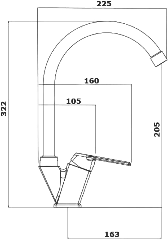 Смеситель для кухни Domaci Равенна SM-01cr хром