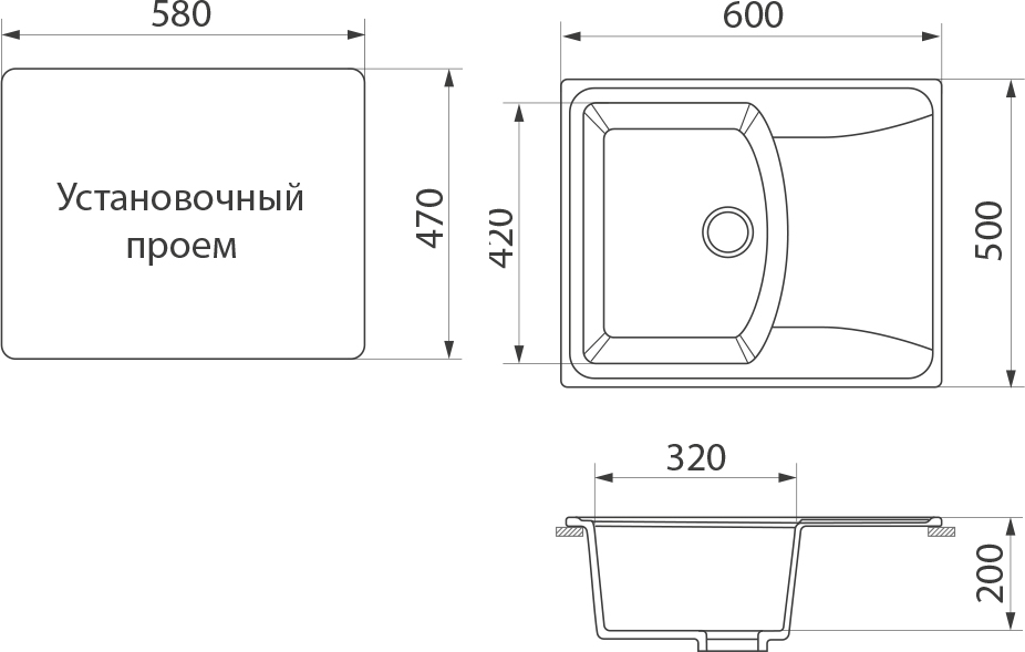 Мойка кухонная Domaci Бьелла DMC-17K серая