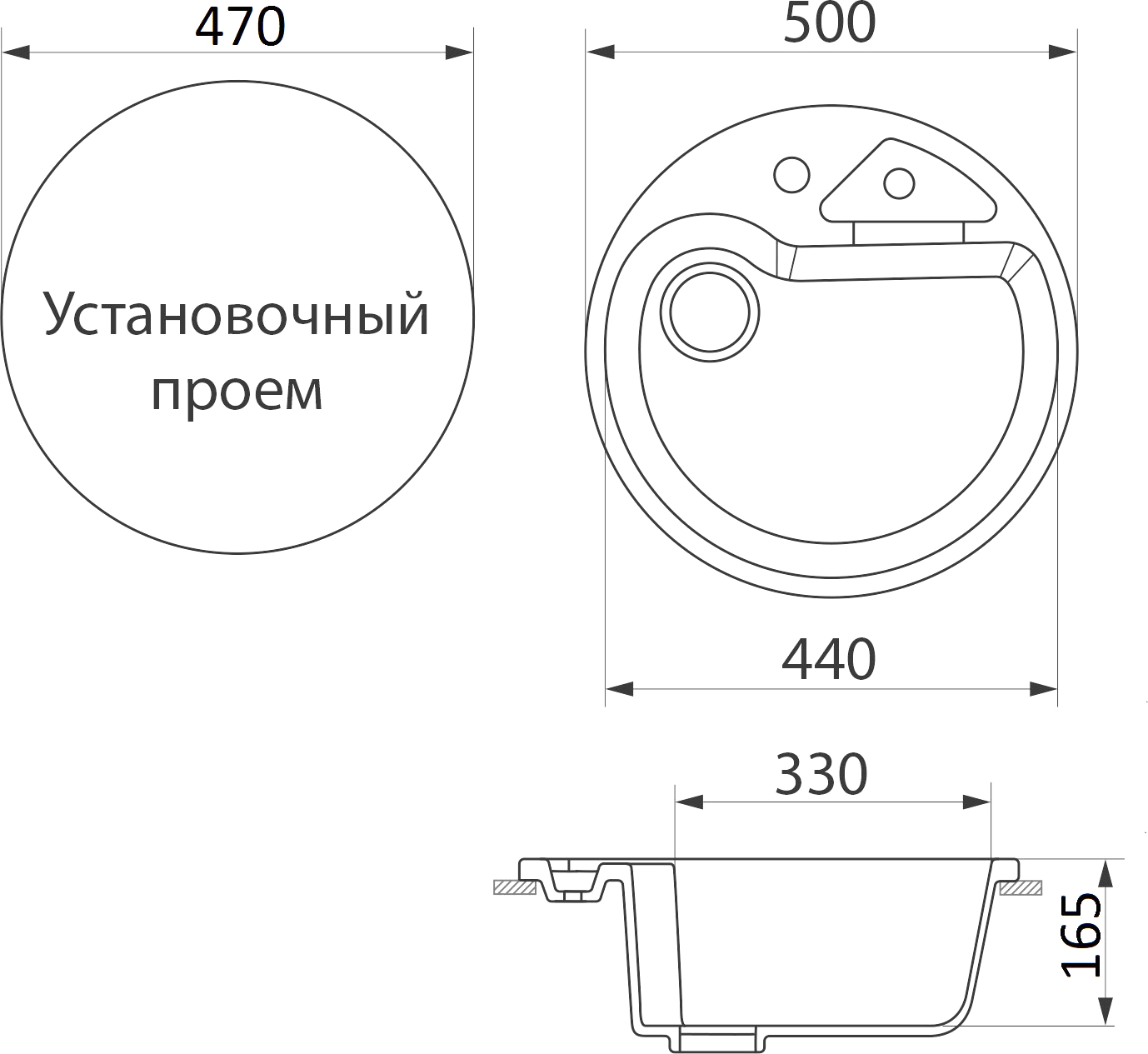 Мойка кухонная Domaci Бьелла DMC-08K-343 антрацит