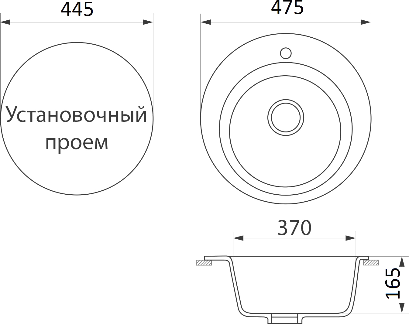 Мойка кухонная Domaci Бьелла DMC-05-343 антрацит