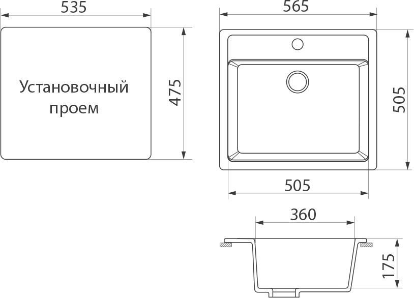 Комплект Мойка кухонная Domaci Бьелла DMC-06 серая + Смеситель Равенна D1700000