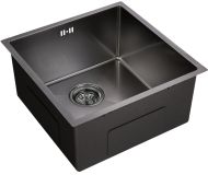 Мойка кухонная Domaci Равенна PVD DMB-113 черная, 45х45 см, врезная, квадратная, нержавеющая сталь