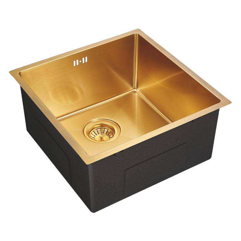 Мойка кухонная Domaci Равенна PVD DMB-113 золотая, 45х45 см, нержавеющая сталь, квадратная, встраиваемая