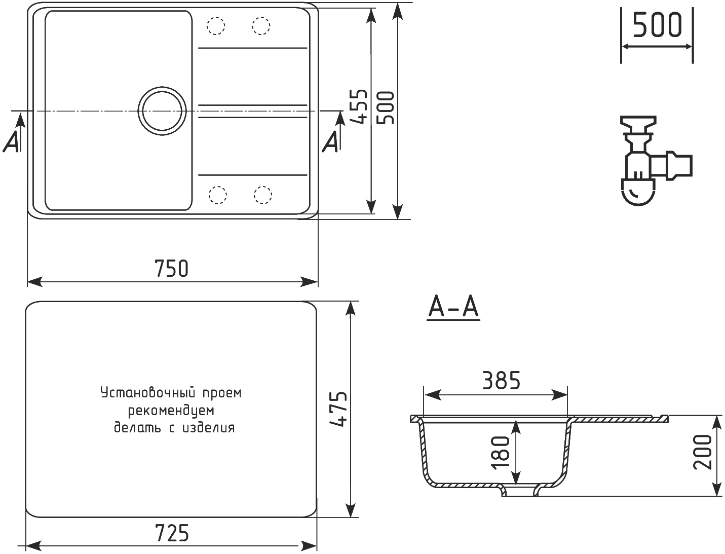 Мойка кухонная Domaci Солерно DP 750-04 платина