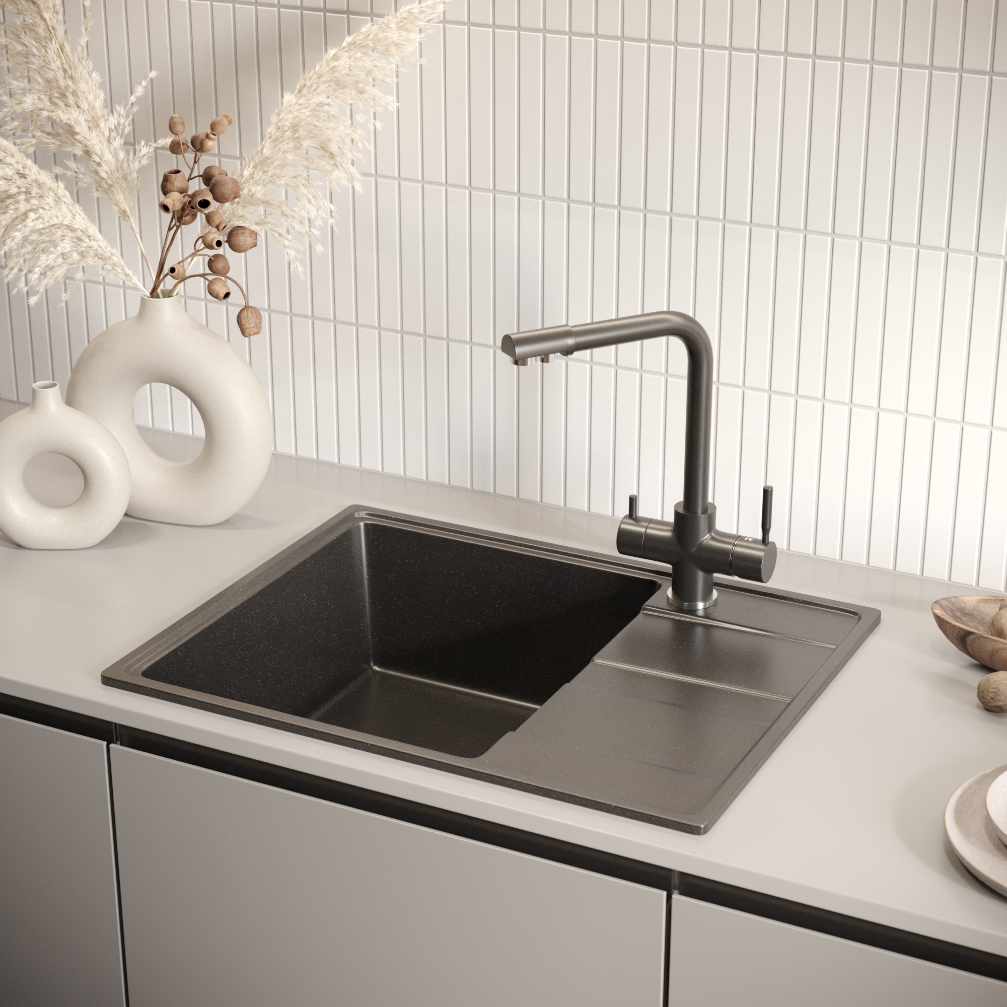 Мойка кухонная Domaci Солерно DP 650-07 уголь