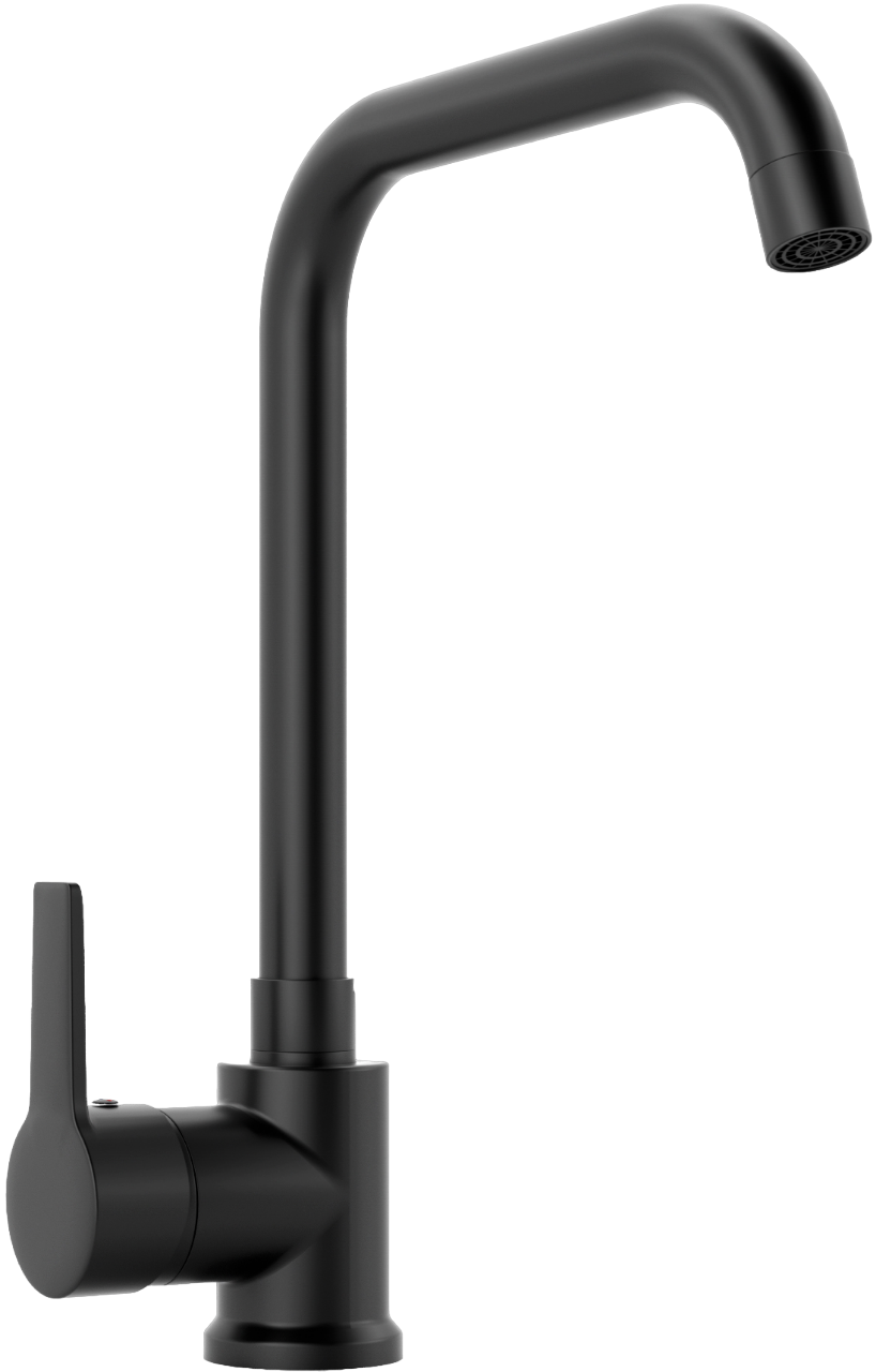 Комплект Мойка кухонная Ulgran U-104 -308 черная + Смеситель MEGA Ege MG-PL10-B черный