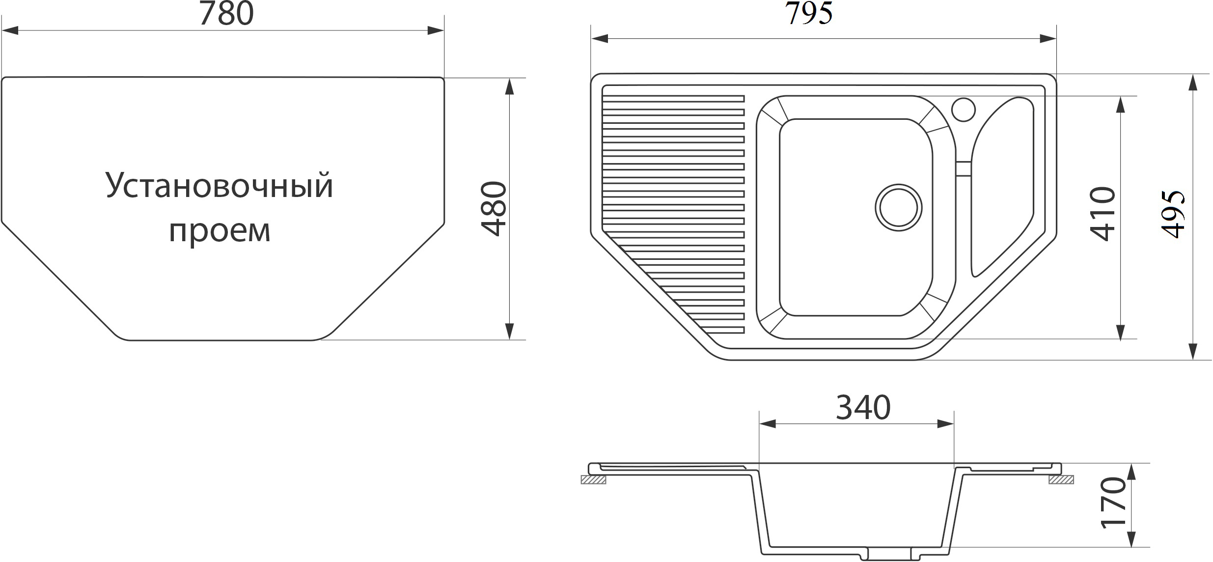 Комплект Мойка кухонная Domaci Бьелла DMC-10 черная + Смеситель MEGA Ege MG-PL10-B черный