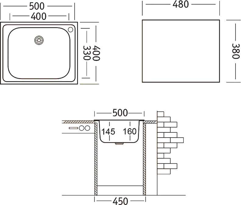 Комплект Мойка кухонная Domaci Равенна Ssik 500*400 (5) с переливом + Смеситель D45-002cr