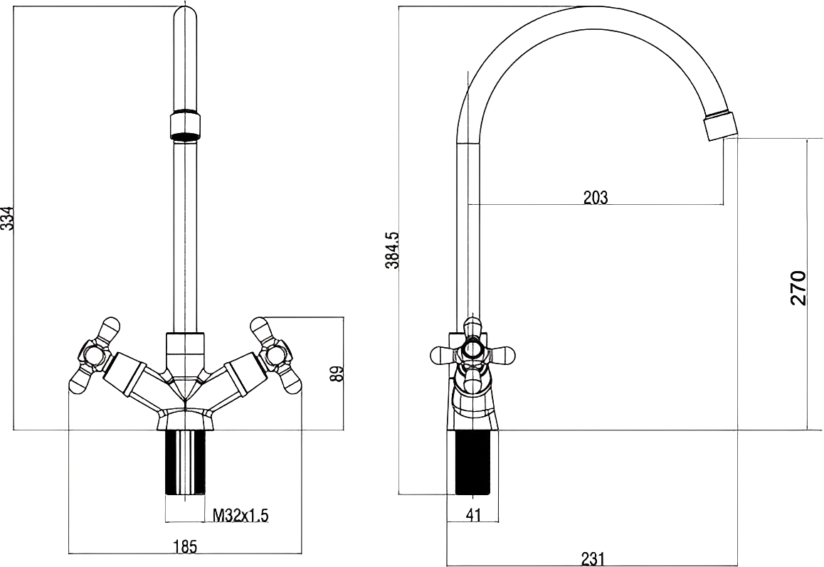 Комплект Мойка кухонная Domaci Равенна Dern DMO 400*400 (6) TG + Смеситель D03-007cr