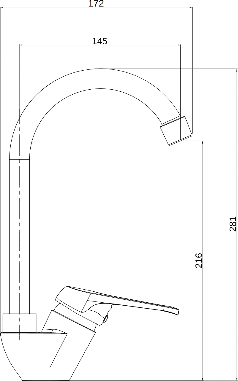 Комплект Мойка кухонная Domaci Равенна Fort DCO 580*480 (6) OTG + Смеситель D11-001cr