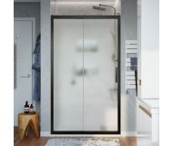 Душевая дверь в нишу STWORKI Стокгольм 100 см профиль черный матовый, стекло матовое