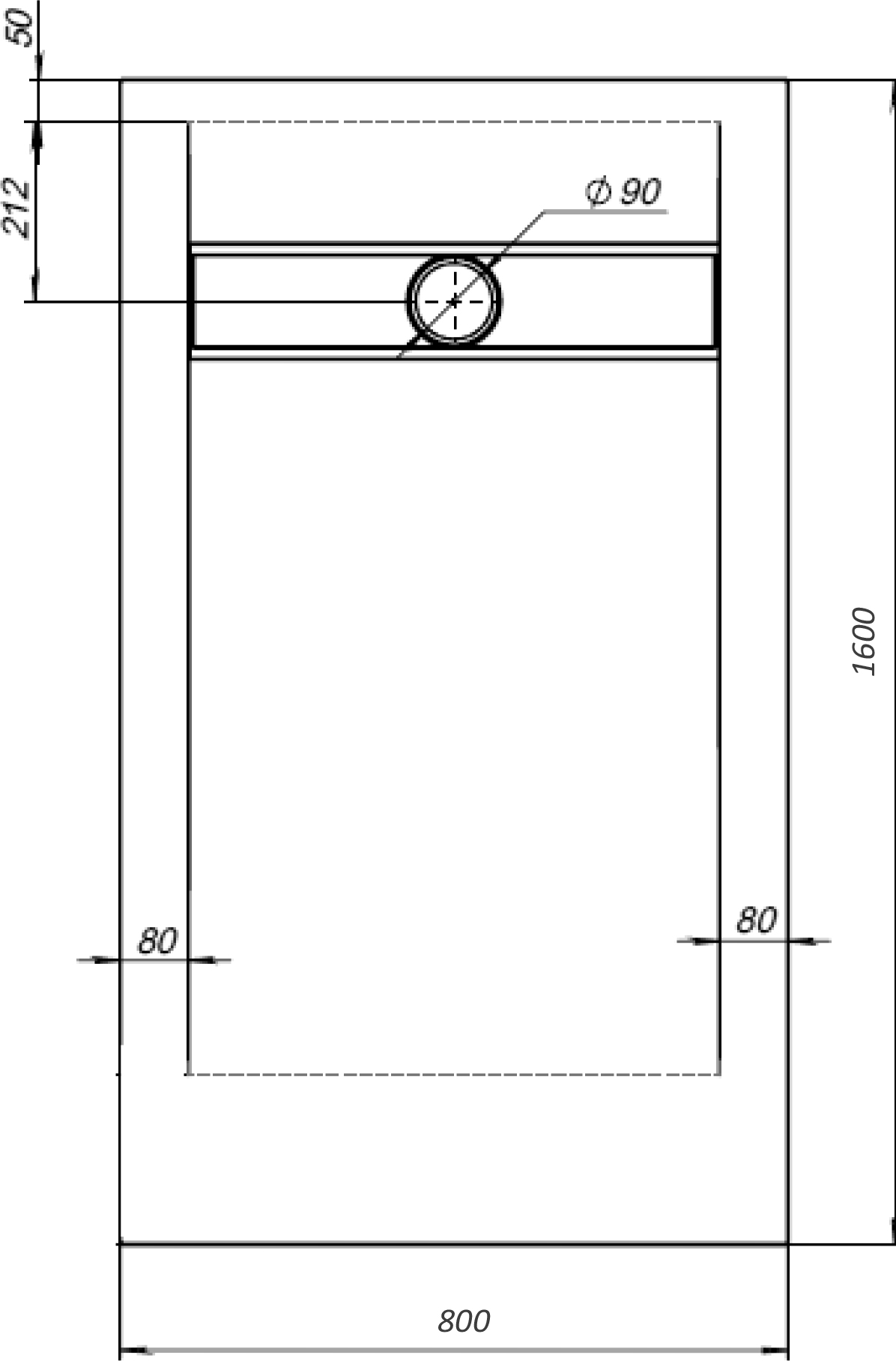 Поддон для душа STWORKI Эстерсунд 160x80 белый камень, с сифоном