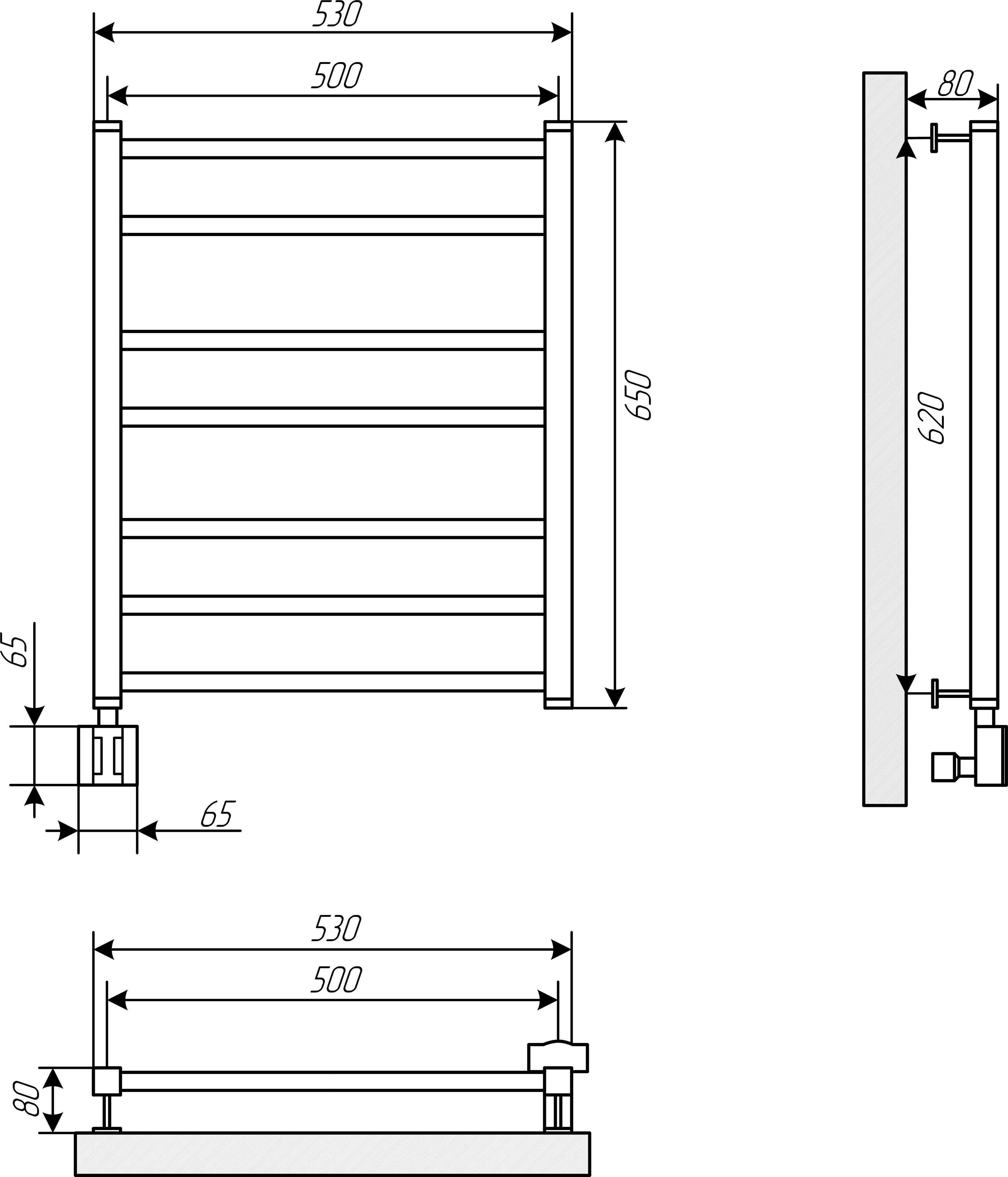 Полотенцесушитель электрический EWRIKA Кассандра Pg 60x50 L, белый