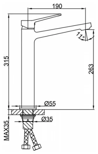Смеситель для раковины Frap F1062-2 черный