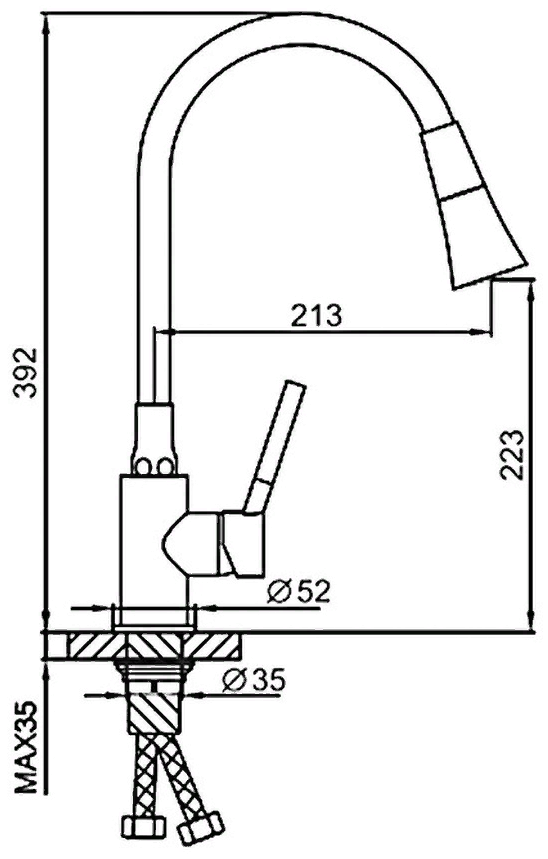 Смеситель для кухни Frap F4044-8 белый