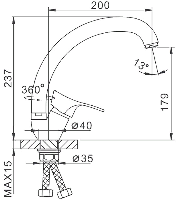 Смеситель для кухни Frap F4114-2 хром