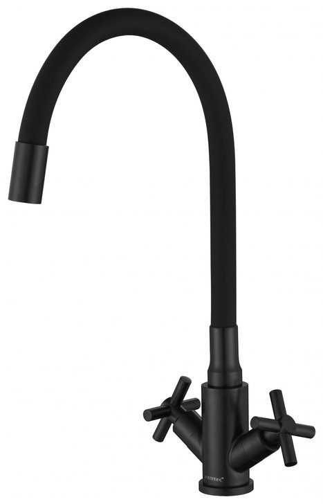 Смеситель кухня 1/2мк FS8442-01Н гибкий излив Чёрный