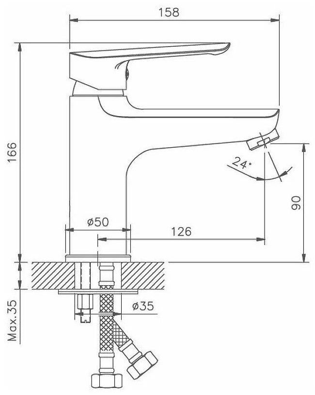 Смеситель для раковины Haiba HB10198 хром