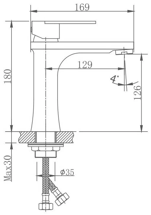 Смеситель для раковины Haiba HB10807 сатин