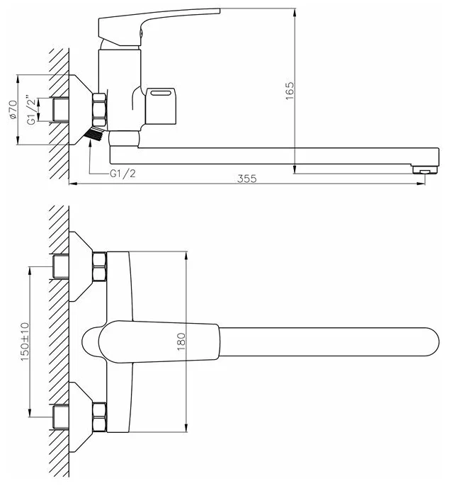 Смеситель для ванны Haiba HB22587 хром