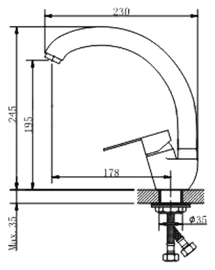 Смеситель для кухни Haiba HB41801-2 хром