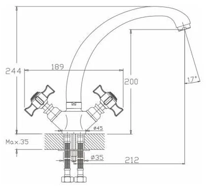 Смеситель для кухни Haiba HB4325 хром