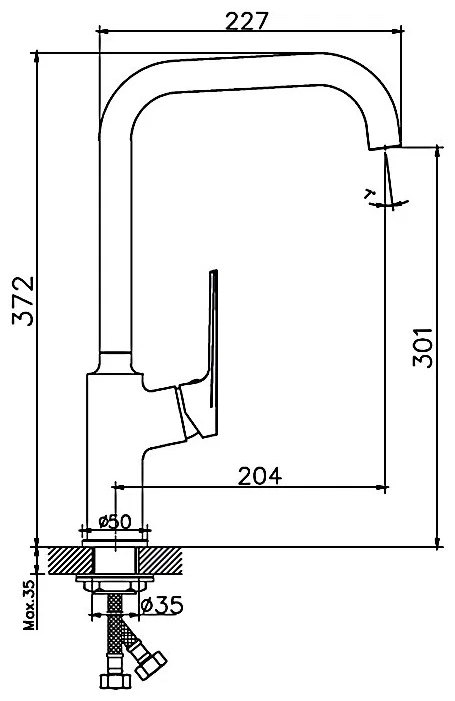 Смеситель для кухни Haiba HB70533-3 серый