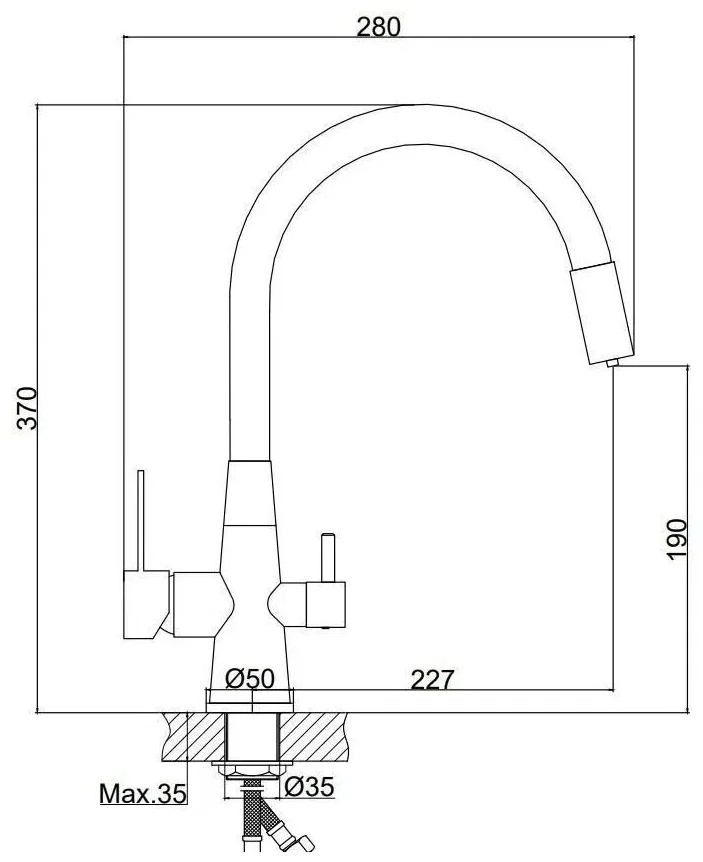Смеситель для кухни Haiba HB76859-7 черный