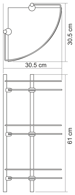 Полка стеклянная прямая 3-яр. WasserKRAFT K-3633 (тёмная бронза)