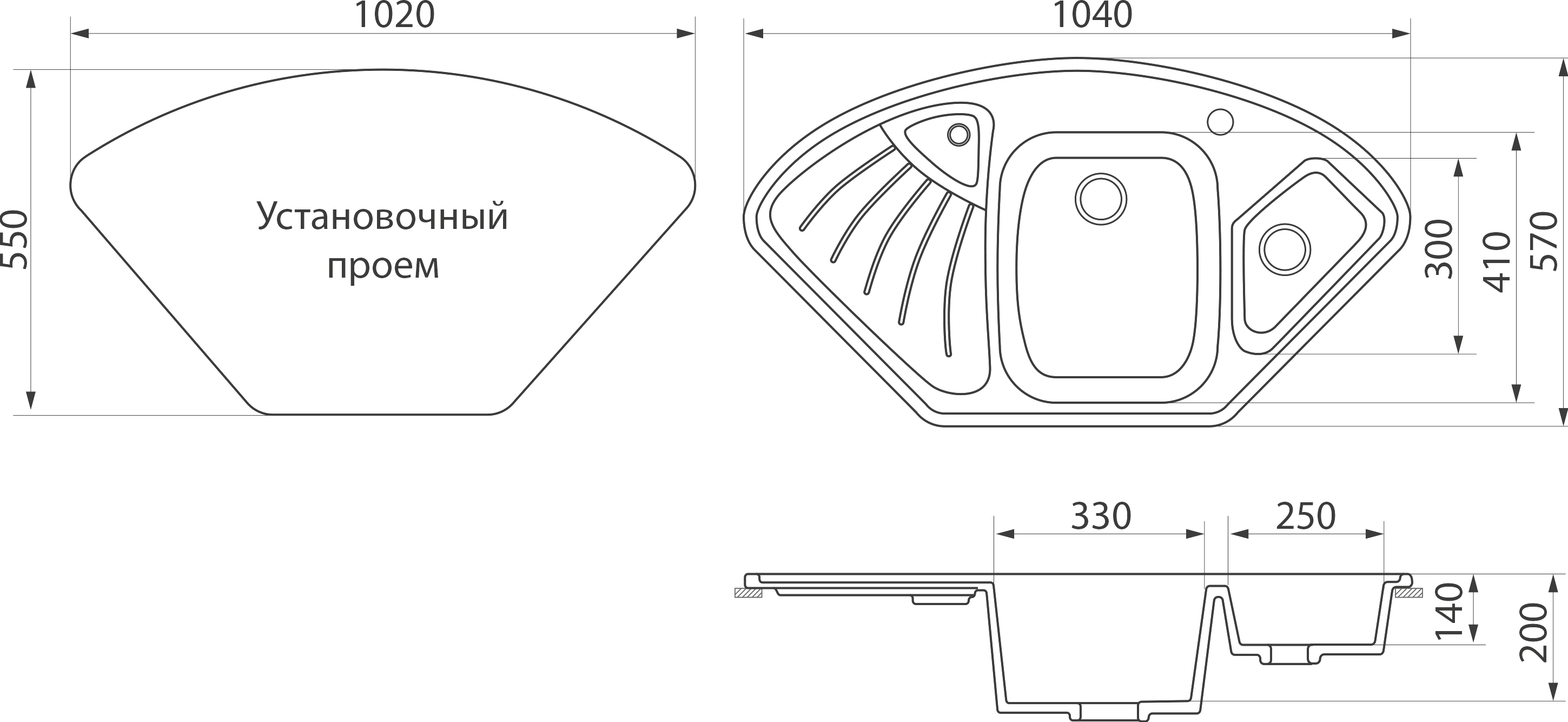 Мойка кухонная Domaci Бьелла DMC-14K черная